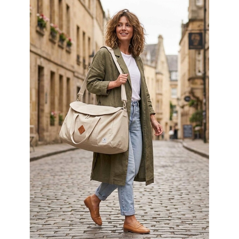 Herschel Supply Co Strand Duffle Bag Pelican Beige Brown Travel Gym Bag